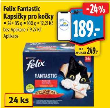 Felix Fantastic Kapsičky pro kočky, 24x 85 g 