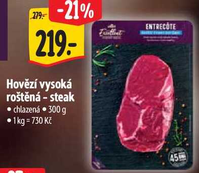 Hovězí vysoká roštěná - steak, 300 g