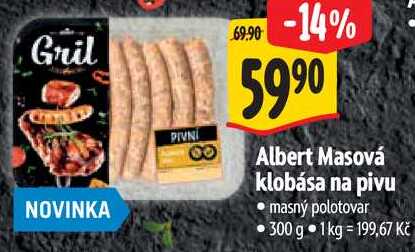 Albert Masová klobása na pivu, 300 g