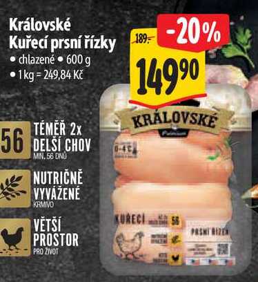 Královské Kuřecí prsní řízky, 600 g