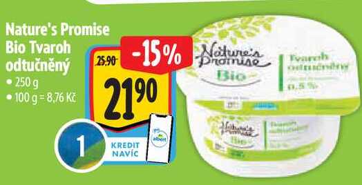 Nature's Promise Bio Tvaroh odtučněný, 250 g