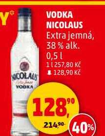 VODKA NICOLAUS Extra jemná, 38% alk., 0,5 l