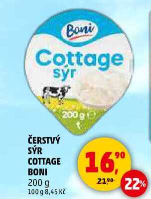 ČERSTVÝ SÝR COTTAGE BONI, 200 g 