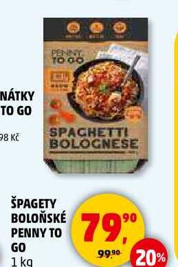 ŠPAGETY BOLOŇSKÉ PENNY TO GO, 1 kg