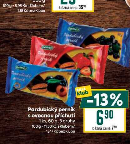 Pardubický perník s ovocnou příchutí 1ks, 60 g