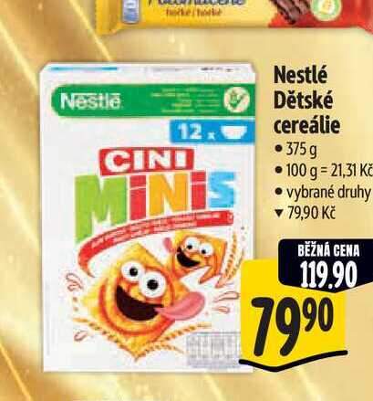 Nestlé Dětské cereálie 375 g, vybrané druhy