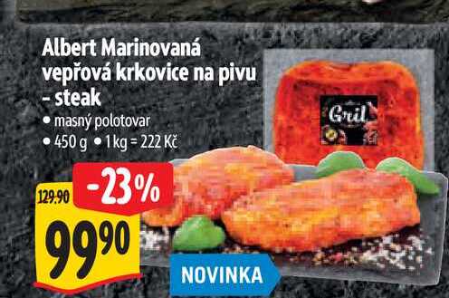 Albert Marinovaná vepřová krkovice na pivu - steak  450 g