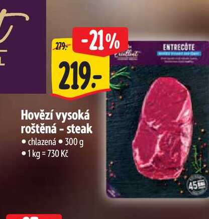   Hovězí vysoká roštěná - steak  300 g