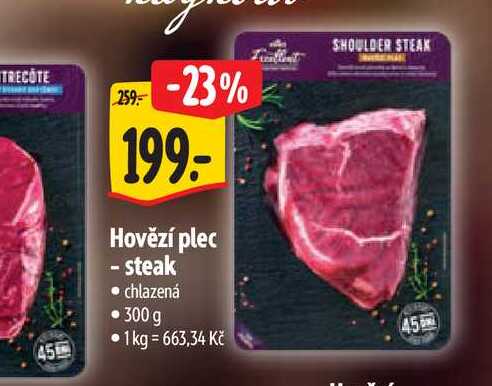   Hovězí plec - steak chlazená 300 g 