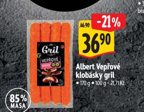 Albert Vepřové klobásky gril 170 g 
