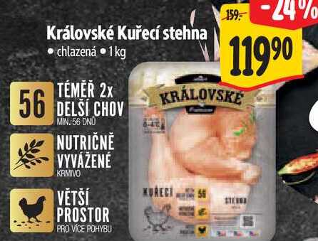 Královské Kuřecí stehna chlazená 1kg  