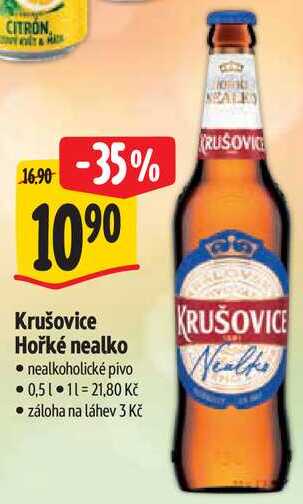 Krušovice Hořké nealko, 0,5 l
