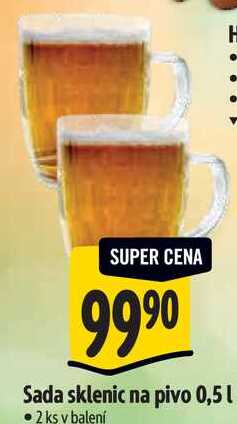 Sada sklenic na pivo 0,5 l, 2 ks 