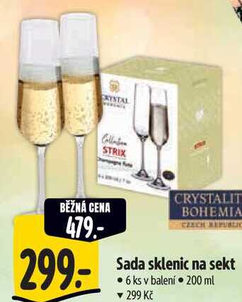 Sada sklenic na sekt, 6 ks 