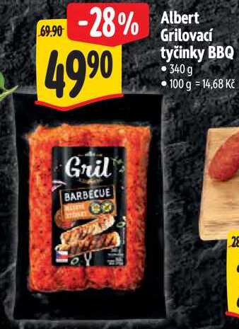 Albert Grilovací tyčinky BBQ, 340 g 