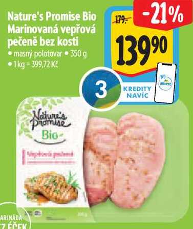 Nature's Promise Bio Marinovaná vepřová pečeně bez kosti, 350 g