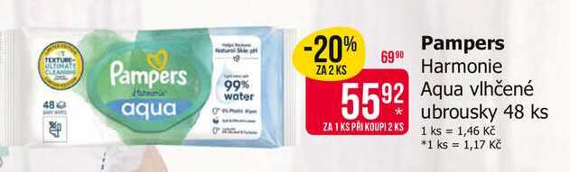 Pampers Harmonie Aqua vlhčené ubrousky 48 ks 