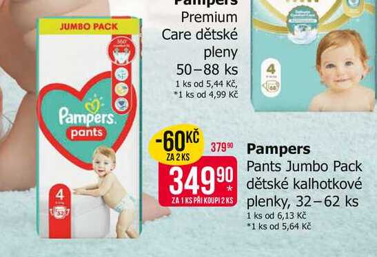 Pampers Pants Jumbo Pack dětské kalhotkové plenky, 32-62 ks