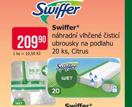 Swiffer náhradní vlhčené čisticí ubrousky na podlahu 20ks
