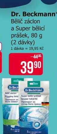Dr. Beckmann Bělič záclon a Super bělicí prášek, 80 g