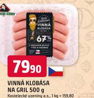VINNÁ KLOBÁSA NA GRIL 500 g