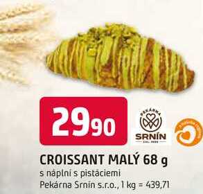 CROISSANT MALÝ 68 g s náplní s pistáciemi 