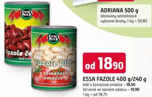 ESSA FAZOLE 400 g/240 g 