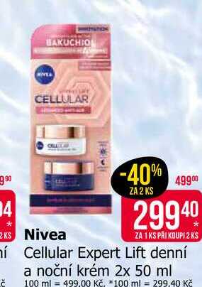 Nivea Cellular Expert Lift denní a noční krém 2x 50 ml