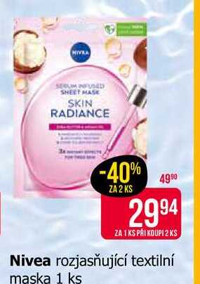 Nivea rozjasňující textilní maska 1 ks 