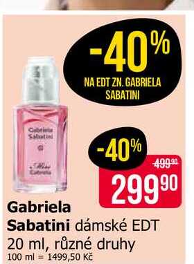 Cabriela Sabatini dámské EDT 20 ml, různé druhy 