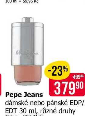 Pepe Jeans dámské nebo pánské EDP/ EDT 30 ml, různé druhy 