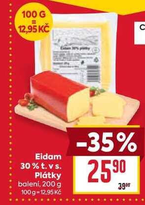Eidam 30% t. v s. Plátky 200g