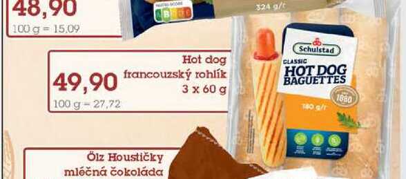 Hot dog francouzský rohlík 3 x 60 g 