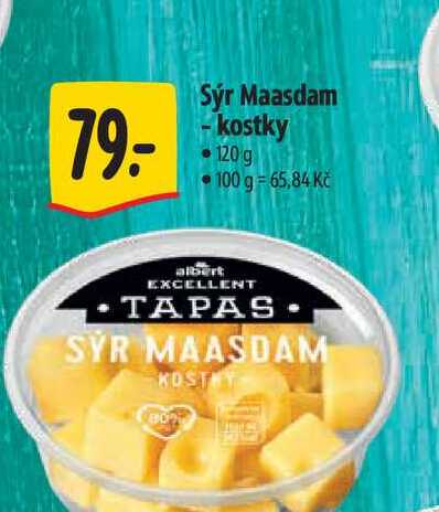 Sýr Maasdam - kostky 120 g  