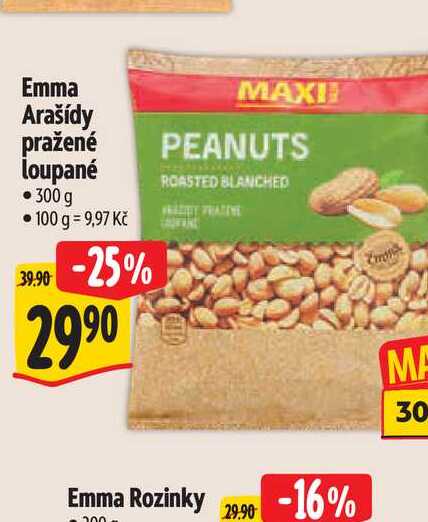 Emma Arašídy pražené loupané 300 g  