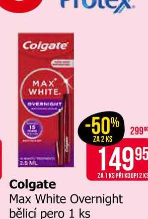Colgate Max White Overnight bělicí pero 1 ks 