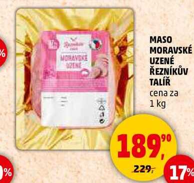 MASO MORAVSKÉ UZENÉ ŘEZNÍKŮV TALÍŘ, 1 kg