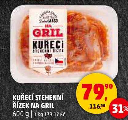 KUŘECÍ STEHENNÍ ŘÍZEK NA GRIL, 600 g 