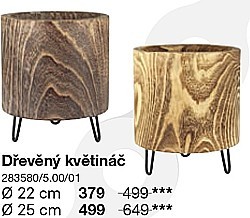 Dřevěný květináč