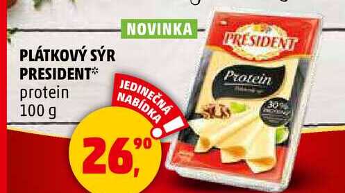 Président plátkový sýr protein, 100g, vybrané druhy