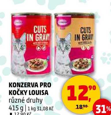 KONZERVA PRO KOČKY LOUISA různé druhy, 415 g 