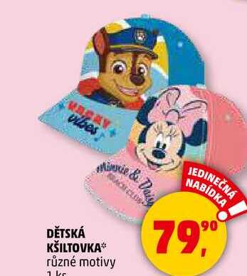 DĚTSKÁ KŠILTOVKA různé motivy, 1 ks 