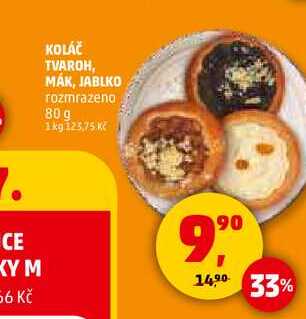 KOLÁČ TVAROH rozmrazeno, 80 g 