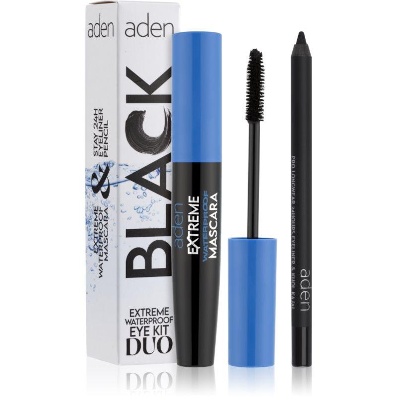 Aden Cosmetics Extreme Waterproof Eye Kit Duo sada na oči odstín Black