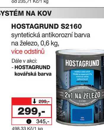 HOSTAGRUND S2160 syntetická antikorozní barva na železo, 0,6 kg