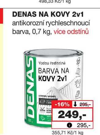 DENAS NA KOVY 2v1 antikorozní rychleschnoucí barva, 0,7 kg