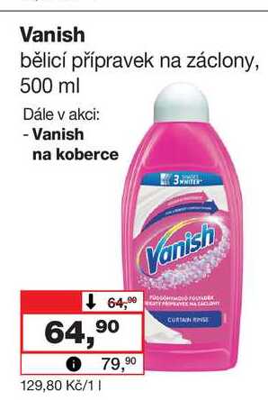 Vanish bělicí přípravek na záclony, 500 ml 
