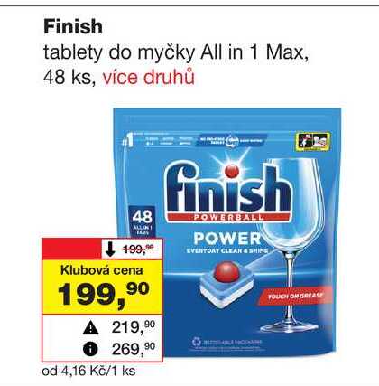 Finish tablety do myčky All in 1 Max, 48 ks