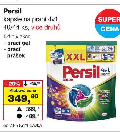 Persil kapsle na praní 4v1, 40/44 ks