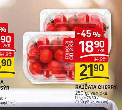 RAJČATA CHERRY 250 g, vanička 